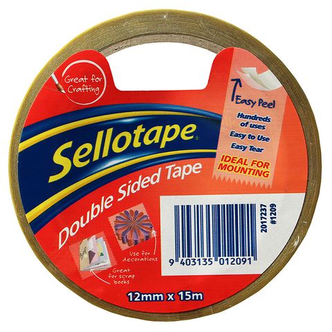 SELLOTAPE DOUBLE SIDED TAPE 12MM X 15M