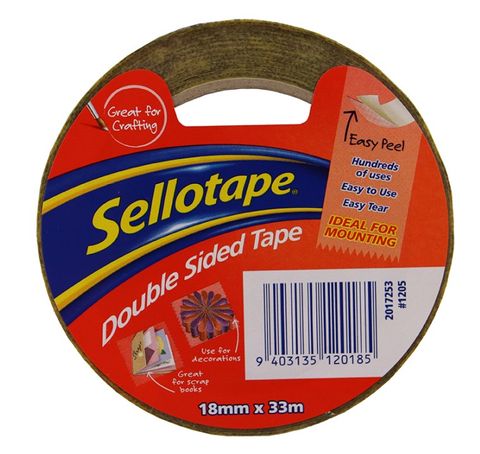 SELLOTAPE DOUBLE SIDED TAPE 18MM X 33M