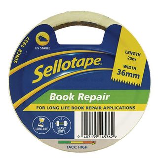 SELLOTAPE BOOK REPAIR TAPE 36MMX25M CLEAR