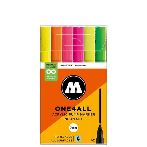 MOLOTOW ONE4ALL 2MM 127HS SET 6 NEON