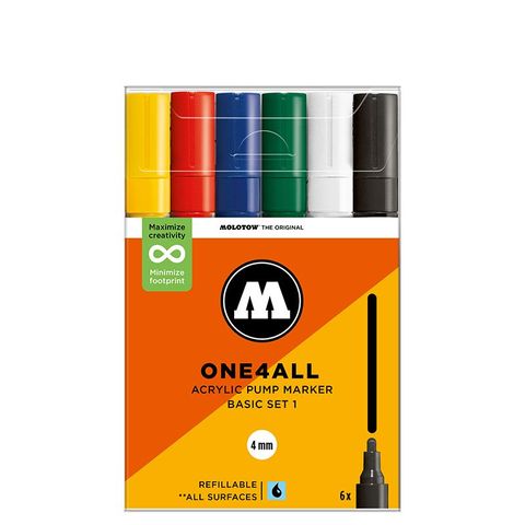 MOLOTOW ONE4ALL 4MM 227HS SET 6 BASIC #1