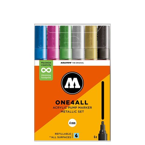 MOLOTOW ONE4ALL 4MM 227HS SET 6 METALLIC