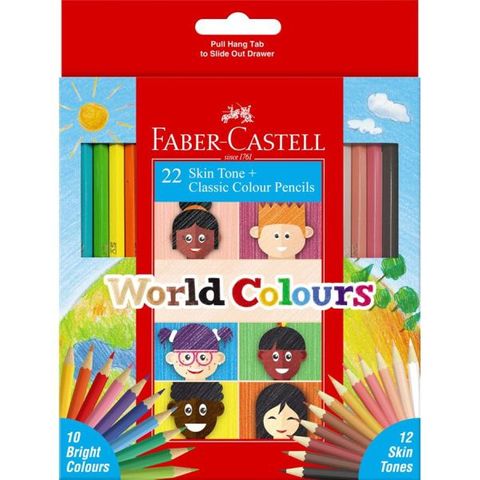 FABER RED RANGE CLASSIC COLOUR PENCIL WORLD SET22