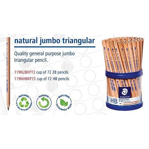 STAEDTLER GRAPHITE JUMBO PENCIL CLASS PACK 72X2B