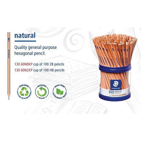 STAEDTLER GRAPHITE PENCIL NATURAL CLASS PACK 1002B