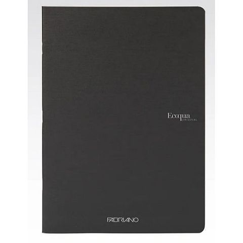 FABRIANO ECOQUA STAPLED NOTEBOOK A4 GRID BLACK