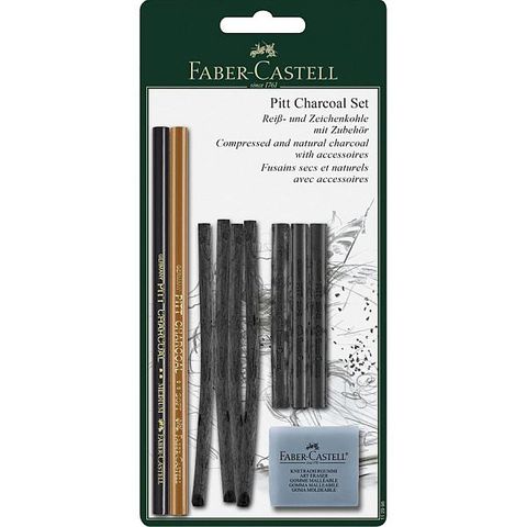 FABER PITT CHARCOAL STARTER SET 10 PIECES