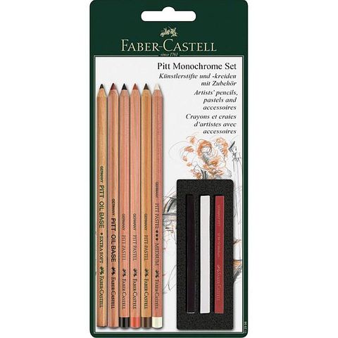 FABER PITT MONOCHROME STARTER SET 9 PIECES