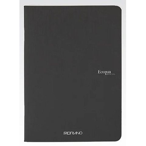 FABRIANO ECOQUA STAPLED NOTEBOOK A5 LINED BLACK