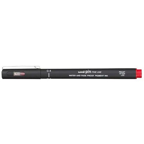 UNI PIN FINELINE PERMANENT RED PEN 0.4MM