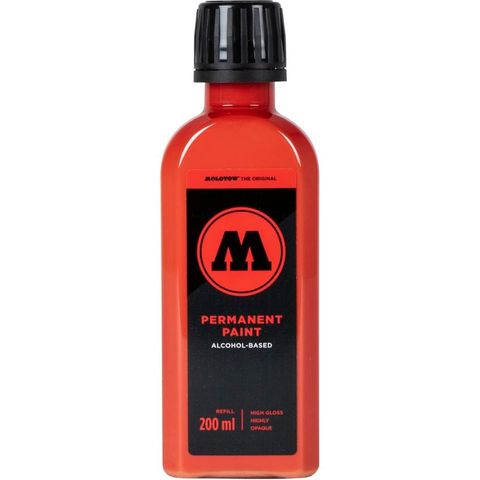 MOLOTOW PERMANENT PAINT REFILL 200ML TRAFFIC RED