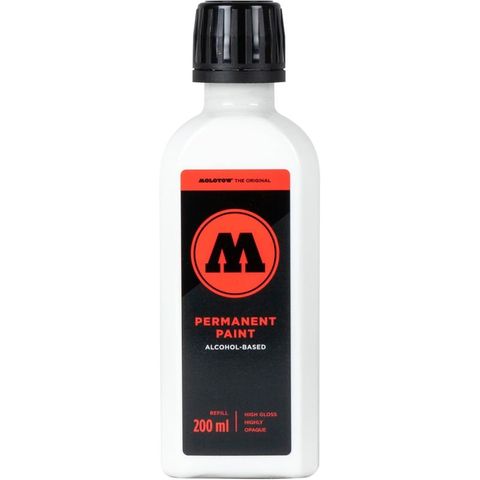 MOLOTOW PERMANENT PAINT REFILL 200ML SIGNAL WHITE