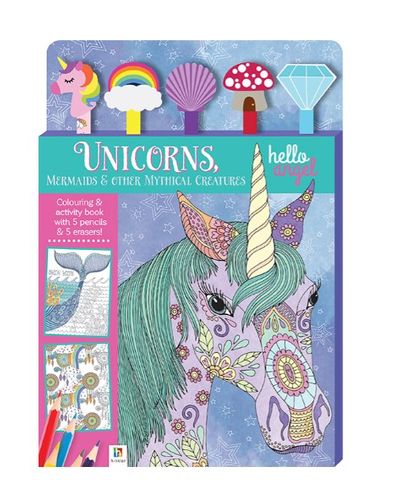 HELLO ANGEL UNICORNS 5 PENCIL SET + ERASERS