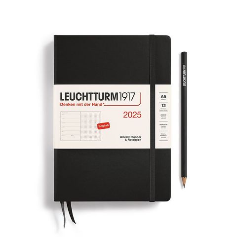 LEUCHTTURM1917 2025 WEEKLY PLANNER A5 DOTTED BLACK