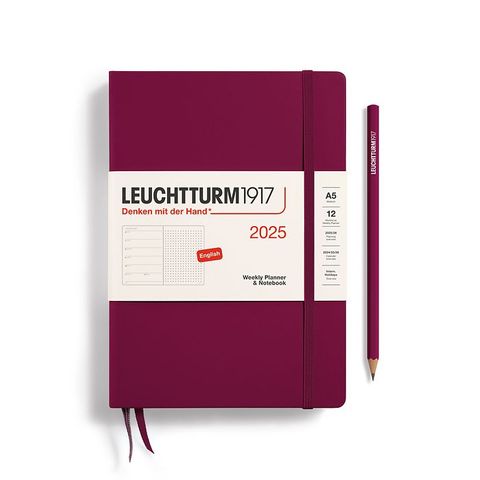 LEUCHTTURM1917 2025 WEEKLY PLANNER A5 DOTTED P.RED