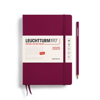 LEUCHTTURM1917 2025 DAILY PLANNER A5 PORT RED