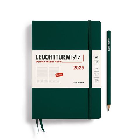 LEUCHTTURM1917 2025 DAILY PLANNER A5 FOREST GRN