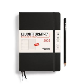 LEUCHTTURM1917 2025 WEEKLY PLANNER A5 BLACK