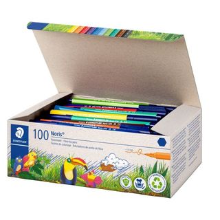 STAEDTLER NORIS FIBRE TIP PEN CLASS PACK 10X10 COL