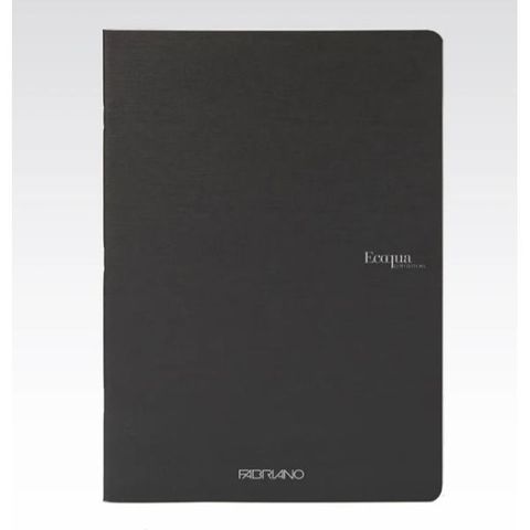 FABRIANO ECOQUA STAPLED NOTEBOOK A5 PLAIN BLACK