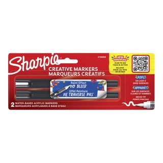 SHARPIE CREATIVE MARKERS BRUSH TIP BLK & WHT SET2