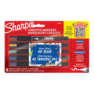 SHARPIE CREATIVE MARKERS BRUSH TIP ASST SET5