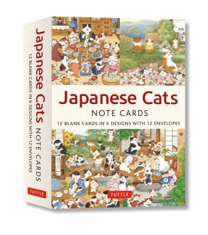 JAPANESE CATS 12 BLANK NOTE CARDS