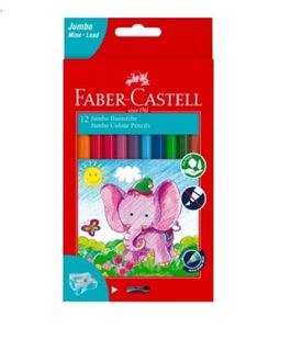 FABER RED RANGE CLASSIC JUMBO COLOUR PENCIL SET 12