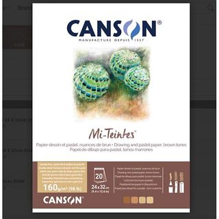 CANSON MI TEINTES PAD 24X32CM 160G BROWN TONES