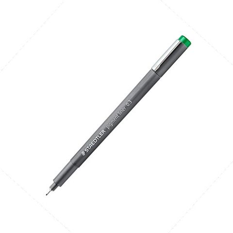 STAEDTLER PIGMENT LINER GREEN 0.3MM