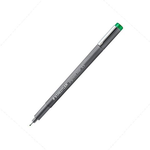 STAEDTLER PIGMENT LINER GREEN 0.5MM