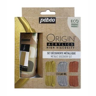 PEBEO ORIGIN ACRYLIC SET 3 X 60ML METALLIC