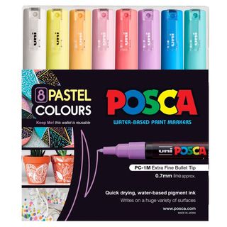 POSCA MARKER ULTRA-FINE BULLET 0.7MM PASTEL SET8