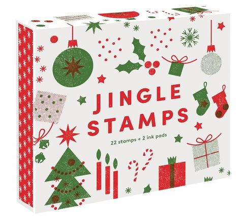 JINGLE STAMPS 22 STAMPS 2 INK PADS