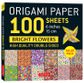 ORIGAMI PAPER BRIGHT FLOWERS 15CM 100 SHEETS