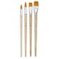 PEBEO 4 LONG BRUSH SET ROUND/FLAT YELLOW POLYAMIDE