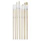 PEBEO 8 LONG BRUSH SET ROUND/FLAT WHITE BRISTLE