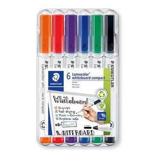 LUMOCOLOR 341 COMPACT WHITEBOARD MARKER WALLET 6