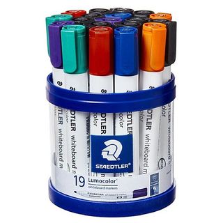 LUMOCOLOR WHITEBOARD MARKER BULLET TIP CUP19 ASST
