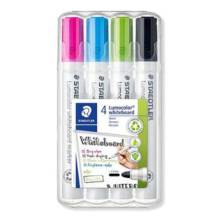 LUMOCOLOR WHITEBOARD MARKER 351 BULLET TIP SET 4 N