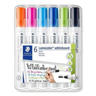 LUMOCOLOR WHITEBOARD MARKER 351 BULLET TIP SET 6 N