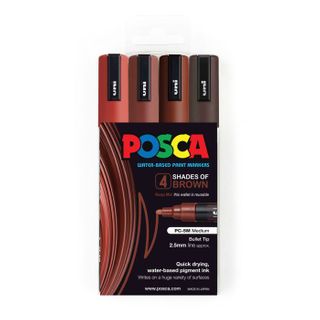 POSCA MARKER M BULLET 1.8-2.5MM BROWN SHADES SET4