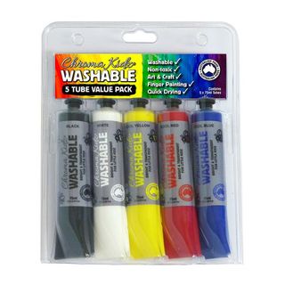 CHROMA KIDZ WASHABLE ACRYLIC PAINT 75ML SET 5