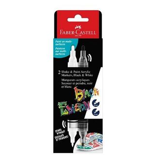FABER BLACK EDITION SHAKE & PAINT MARKER SET 2 B&W