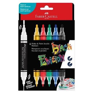 FABER BLACK EDITION SHAKE & PAINT MARKER SET6 CLAS