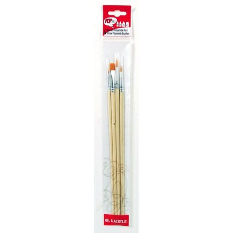 PEBEO 4 BRUSH SET YELLOW POLYAMIDE