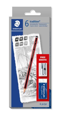 STAEDTLER TRADITION PENCIL SET+ ERASER+SHARPENER