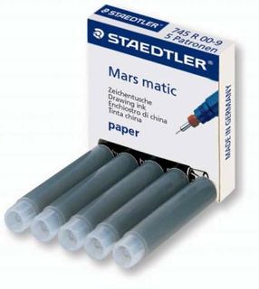 STAEDTLER MARS MATIC 745 INK CARTRIDGE PKT5 BLACK