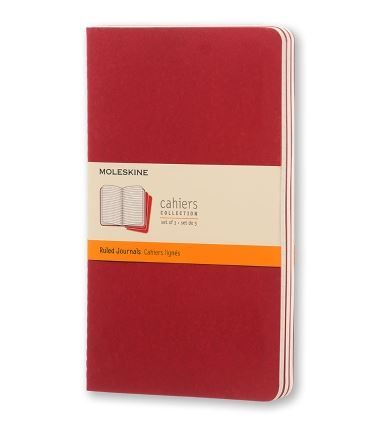 MOLESKINE CAHIER JOURNAL 3 RULED RED LARGE
