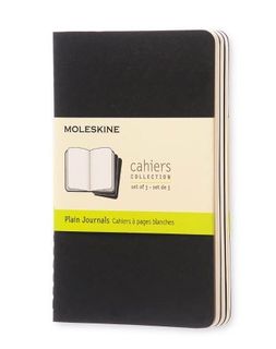 MOLESKINE CAHIER JOURNAL 3 PLAIN BLACK POCKET